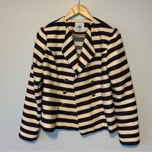 CAbi Collection 5094 Cruise Jacket Cotton Blend Women Button-Down Striped size 4